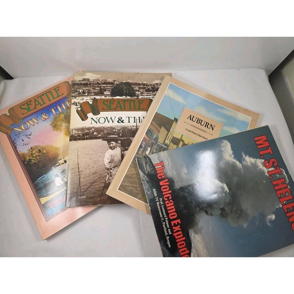 Vintage Washington PNW Book Lot Seattle Auburn Mt St Helens Airbnb Cabin Decor